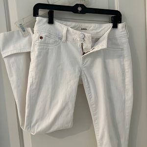 Hudson Jeans Ginny Cropped Straight, white, size 26